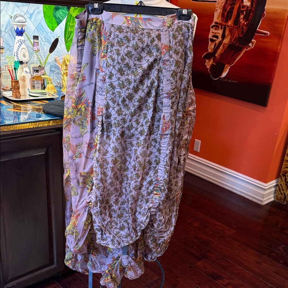 Bohemian chic!! Floral Patterned Women's Rouched parachute Skirt- FABULOUS!!! - Picture 2 of 9